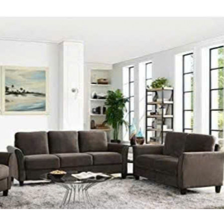 Life-Coffee : Bộ 2 Ghế Sofa Băng và Ghế Đôi - Vải Màu Cà Phê